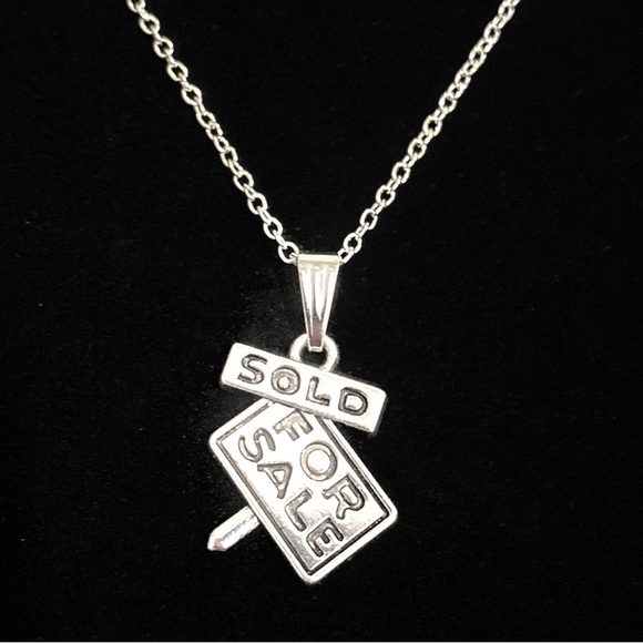 Real Estate Agent Necklace Realtor For Sale Sign May Be Personalized - Picture 3 of 7